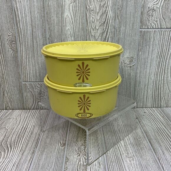 1970s Tupperware Servalier Nesting Canisters Snap on Lids Set of 6 Storage Conta - Picture 3 of 9